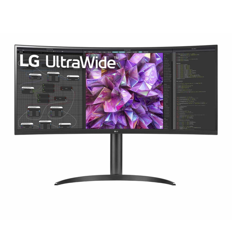 مانیتور ال جی ۳۴WQ75C-B سایز ۳۴ اینچ خمیده UWQHD با زمان پاسخگویی ۵ میلیثانیه