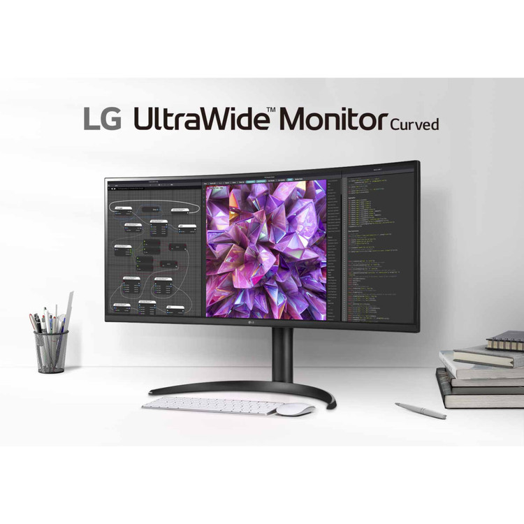مانیتور ال جی ۳۴WQ75C-B سایز ۳۴ اینچ خمیده UWQHD با زمان پاسخگویی ۵ میلیثانیه