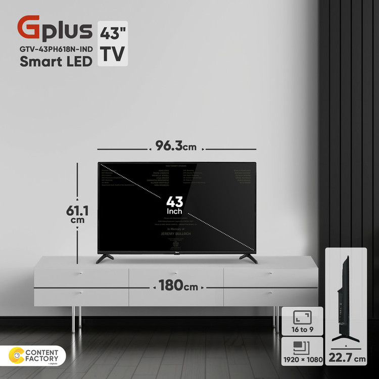 تلویزیون ال ای دی هوشمند جی پلاس مدل GTV-43PH618N-IND سایز 43 اینچ