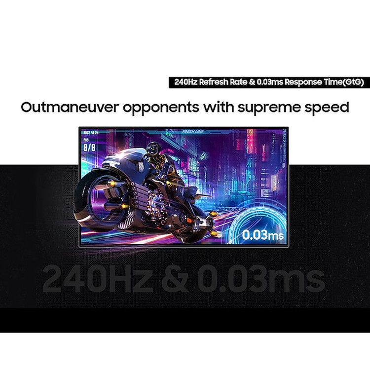 مانیتور گیمینگ 32 اینچ سامسونگ مدل Odyssey G80SD LS32DG802SMXUE، رزولوشن 4K UHD، پنل OLED، نرخ بروزرسانی 240 هرتز، با نسبت تصویر 16:9، دارای اسپیکر داخلی، دارای پورت HDMI و DisplayPort