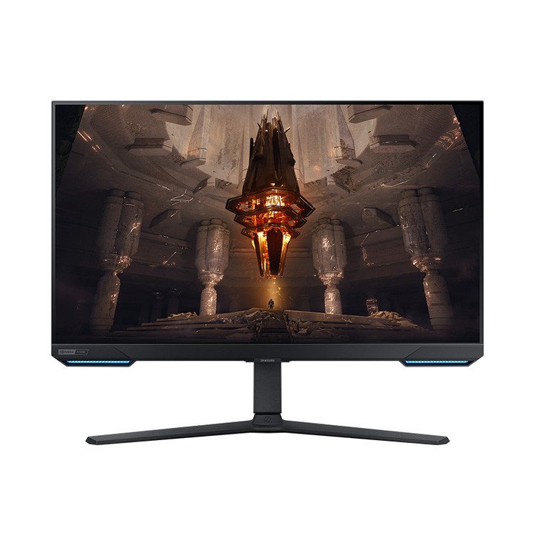 مانیتور گیمینگ هوشمند 32 اینچ سامسونگ مدل Odyssey G70B LS32BG702EM، رزولوشن 4K UHD، پنل IPS، نرخ بروزرسانی 144 هرتز، با نسبت تصویر 16:9، دارای اسپیکر داخلی، دارای پورت HDMI و DisplayPort