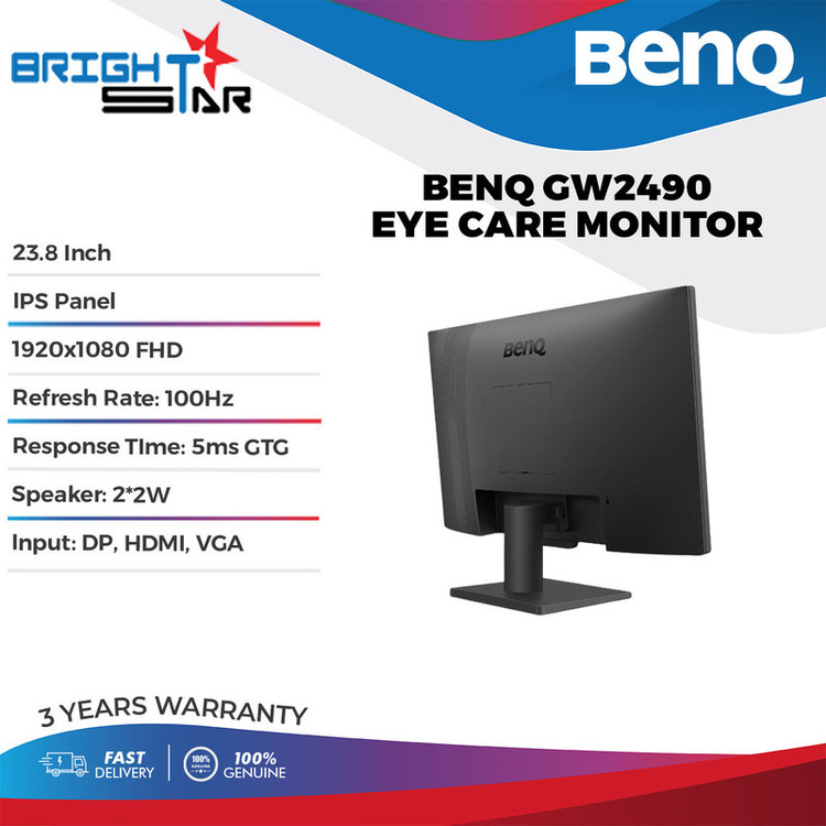 مانیتور بنکیو GW2490 سایز ۲۴ اینچ IPS Full HD ۱۰۰ هرتز