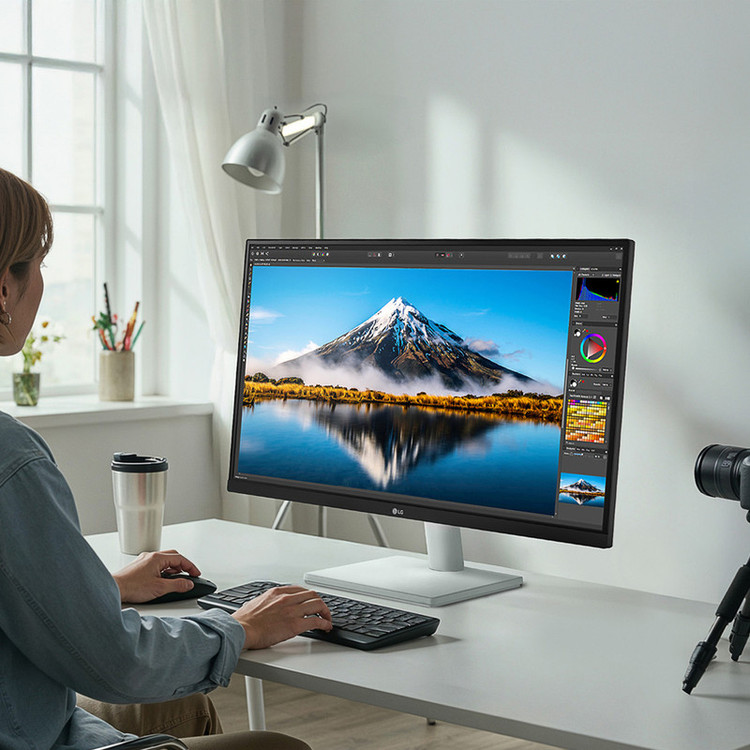 مانیتور ال جی ۲۷US550-W سایز ۲۷ اینچ UHD IPS